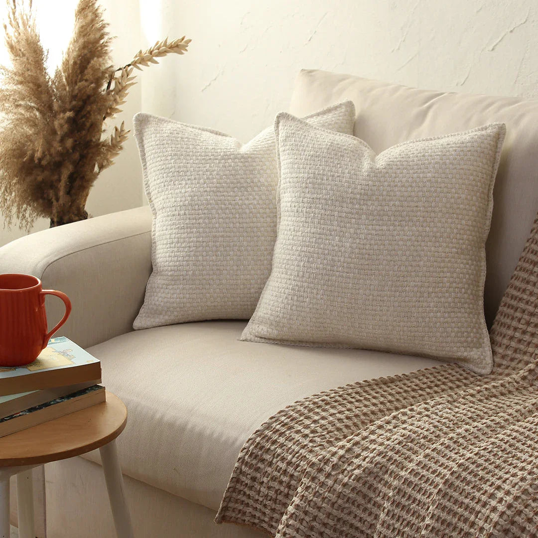 Vindhya Cushion Covers & Fillers Sets In Off White Colour