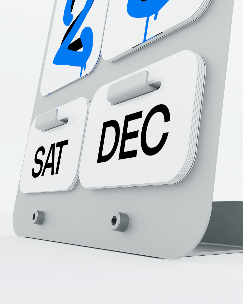 Modern Perpetual Calendar | Reusable Desk & Wall Calendar | Rust-Free GI Sheet | Minimalist Black & Silver Decor