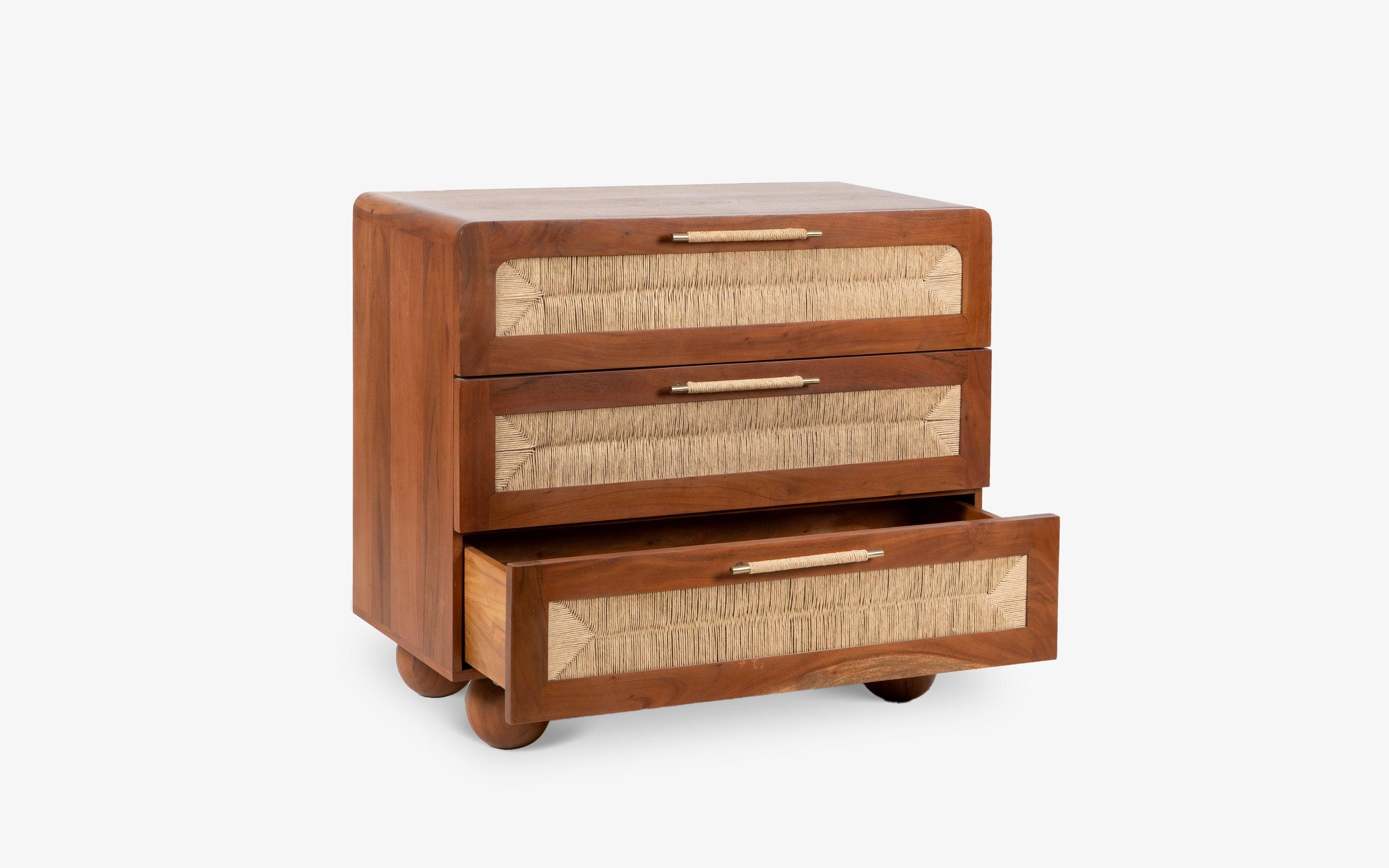Abacus Chest of Drawers | Acacia Wood and Weaving