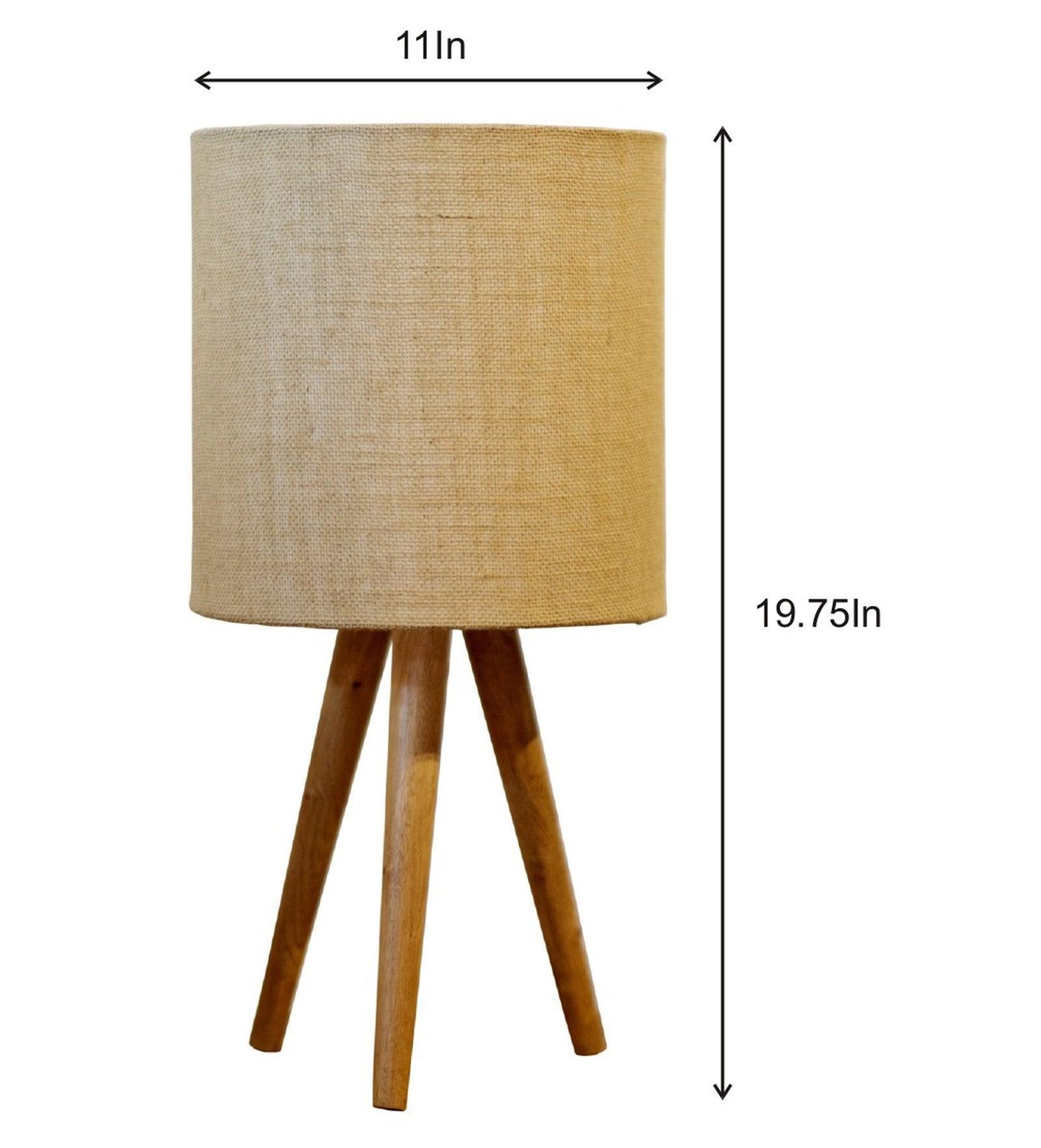 Natural Wood & Jute Table Lamp | Home Decor Lamp | Table Lamps for Living Room