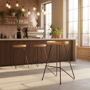 Apollo Bar Stool | Mango Wood Bar Chair for Kitchen Counter & Home Bar | High Stool