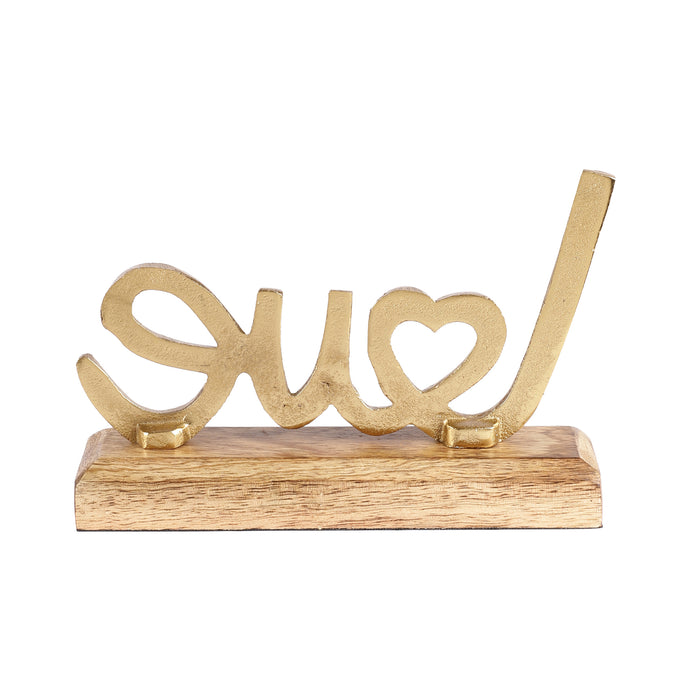 Metal Free Standing Tabletop Love Sign | - Gold