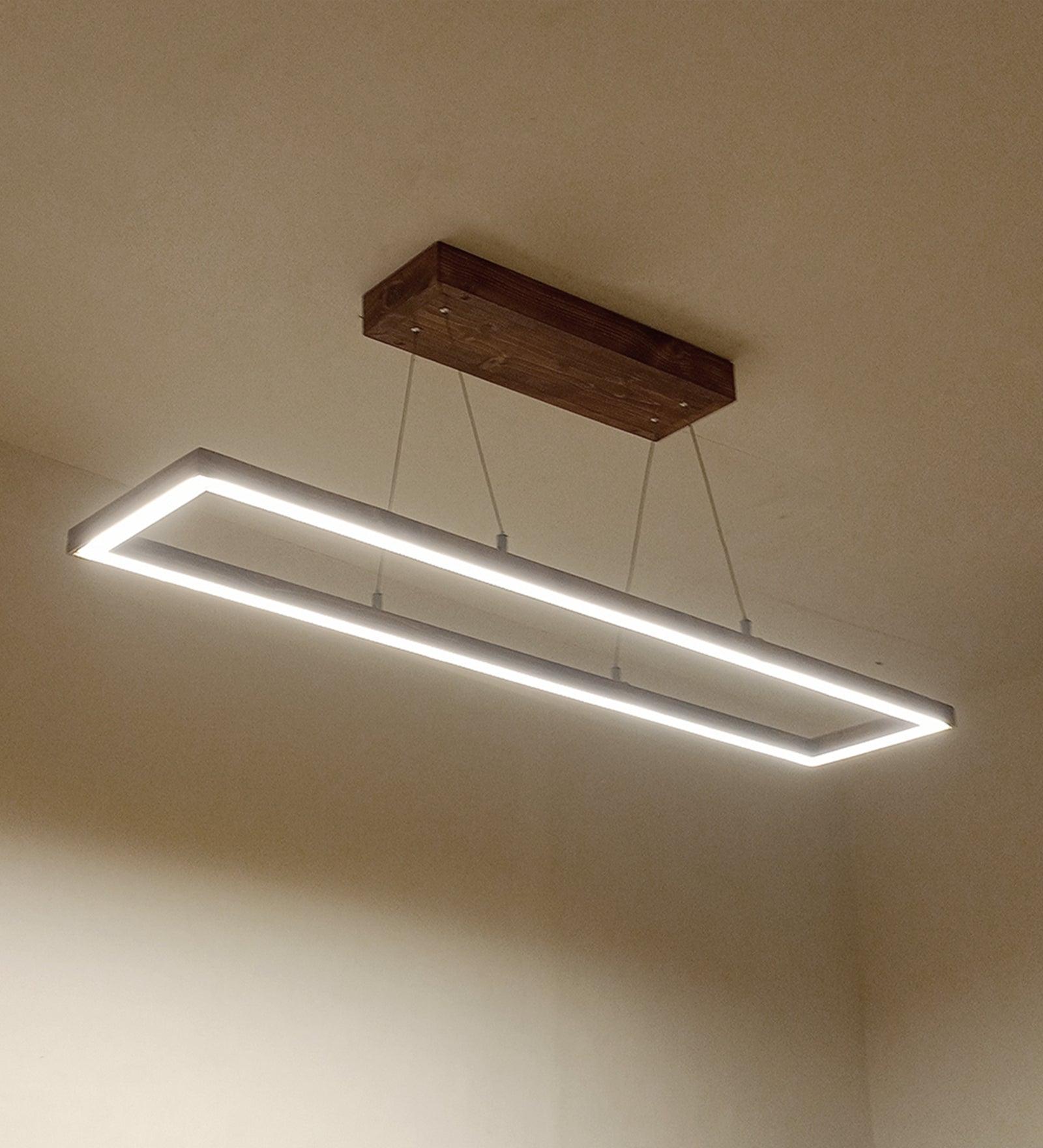 Even 48 Brown Wooden Led Hanging Lamp