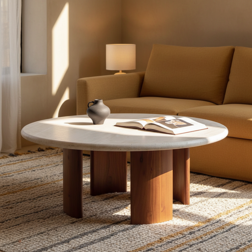 Abacus Coffee Table | Wooden Center Table For Living Room | Acacia Wood Tea Table