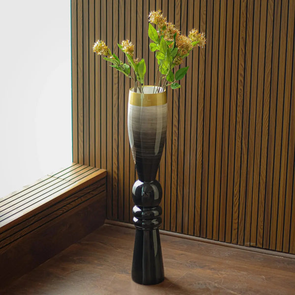 Trumphet Brushed Slate Flower Vase