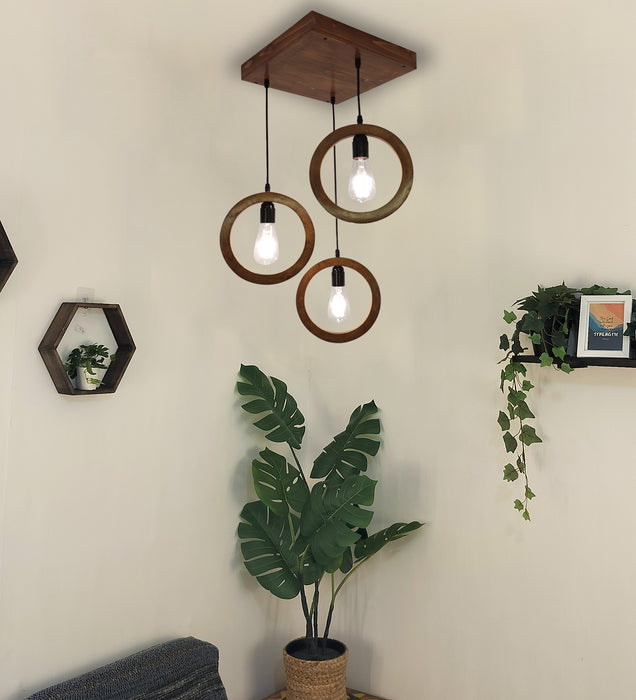 Halo Brown Cluster Hanging Light for Living Room | Wall Mounted Lamp