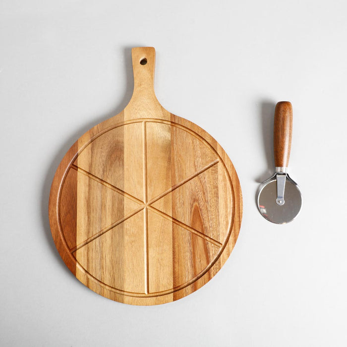 Crispin Wooden Pizza Board With Knife