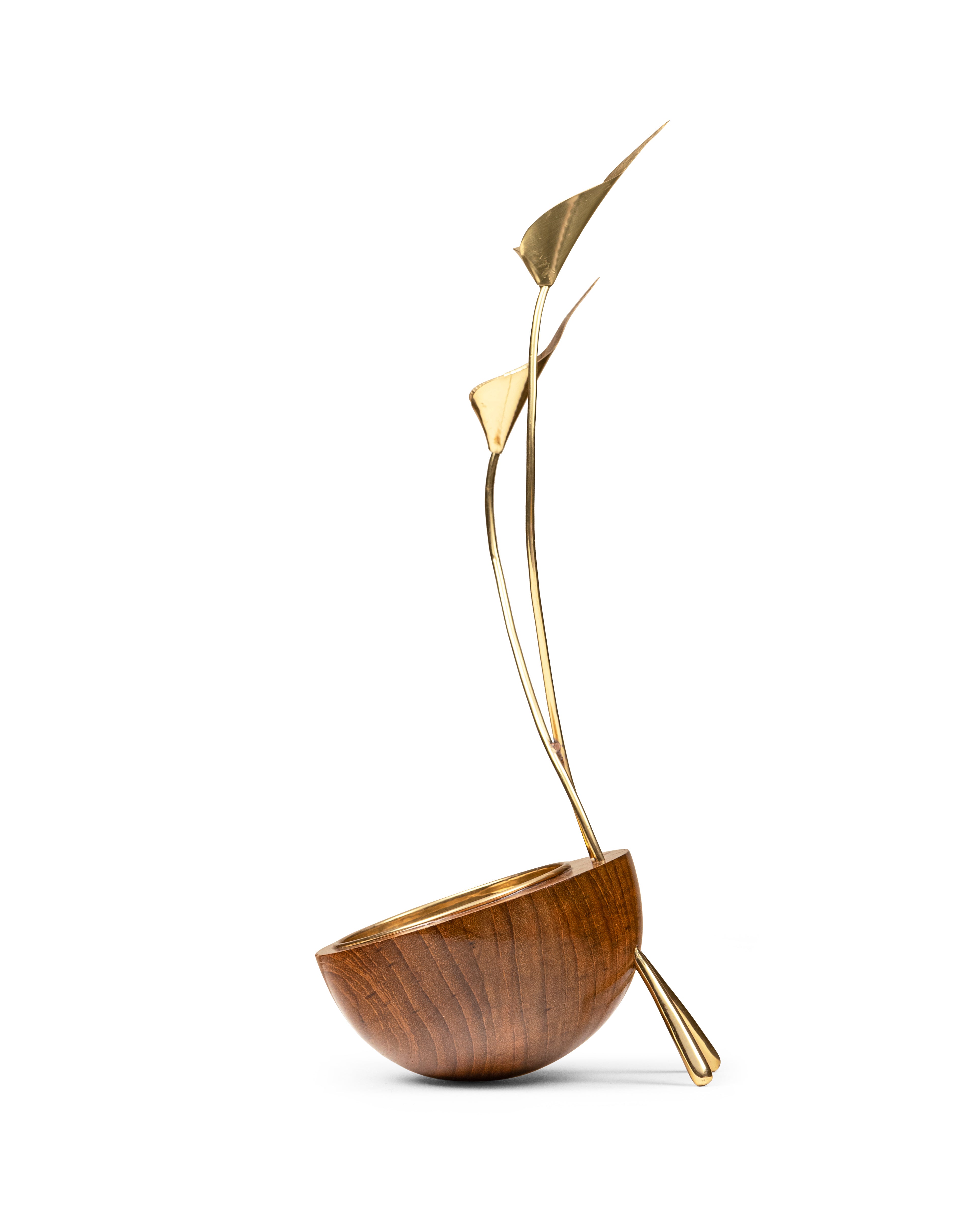 Calla Lily Bowl | Brass And Wood