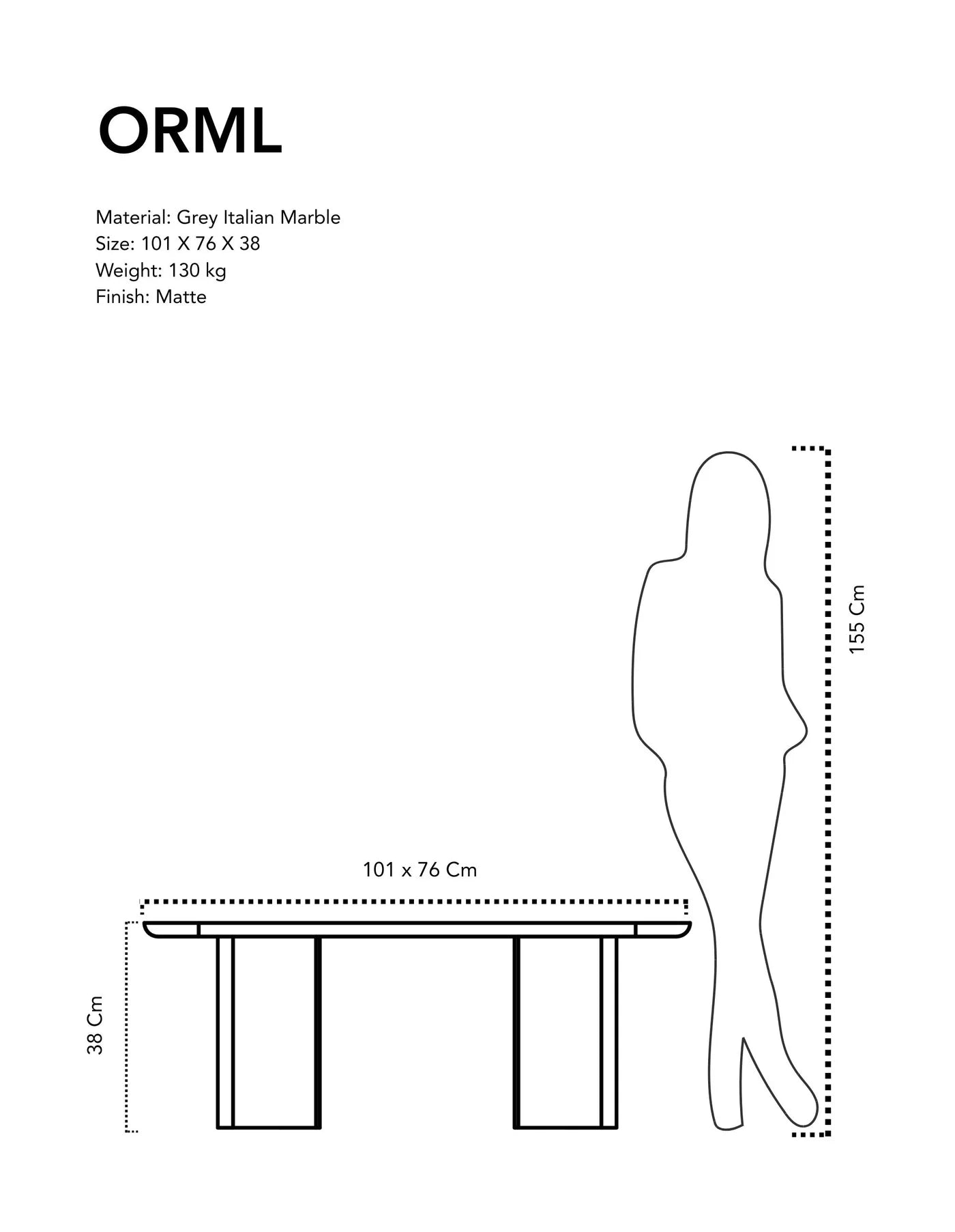 Orml - Grey Italian Marble Console Table