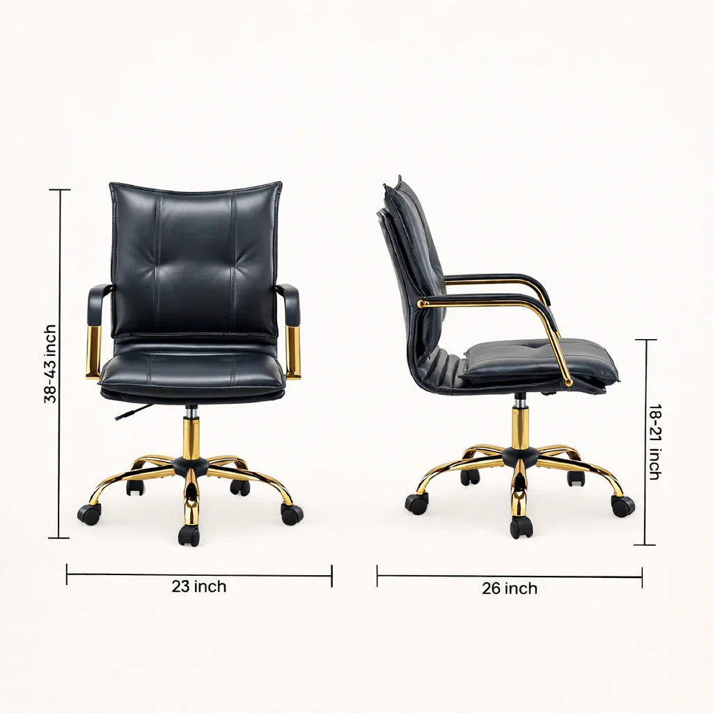 Velvet Office Chair | Ergonomic Study Chair with Metal Legs | Study Chair