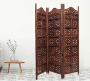 Mango Wood & MDF Jali Room Separator in Folding Design