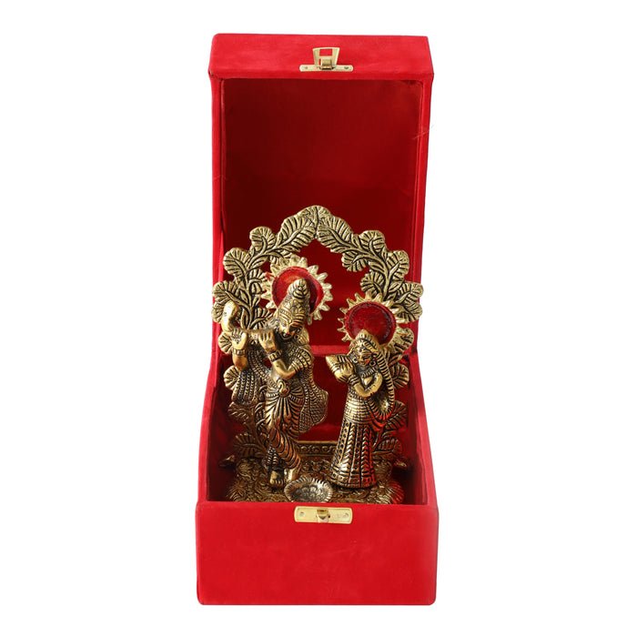 Lord Krishna Figurine in a Luxurious Red Velvet Box