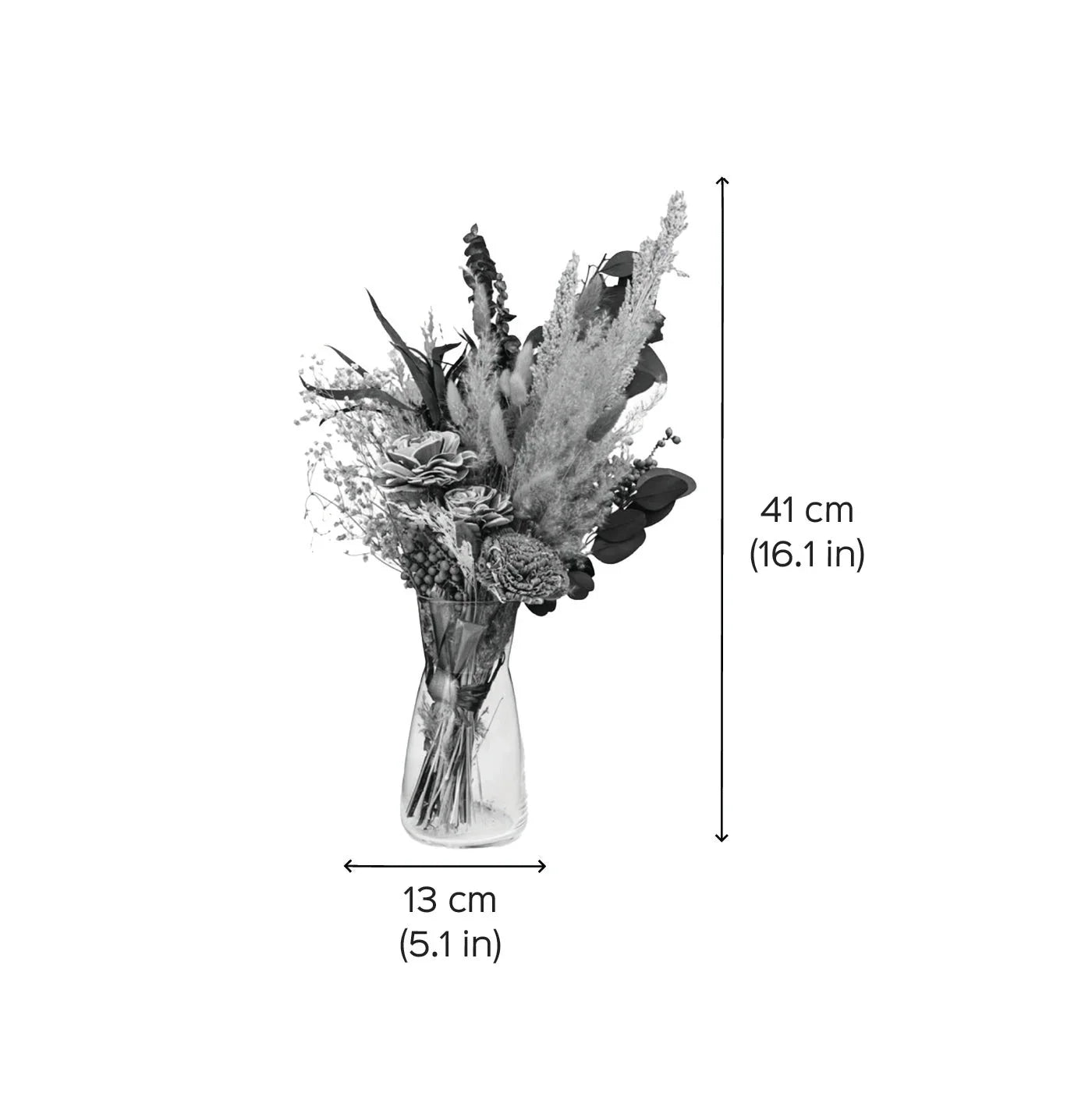 Glass Vase And Solawood Arrangement