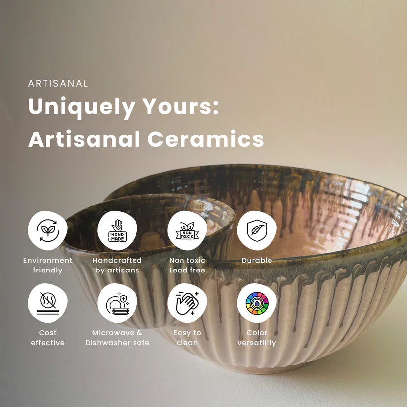 Azure Serenity Serving Bowl | Olive