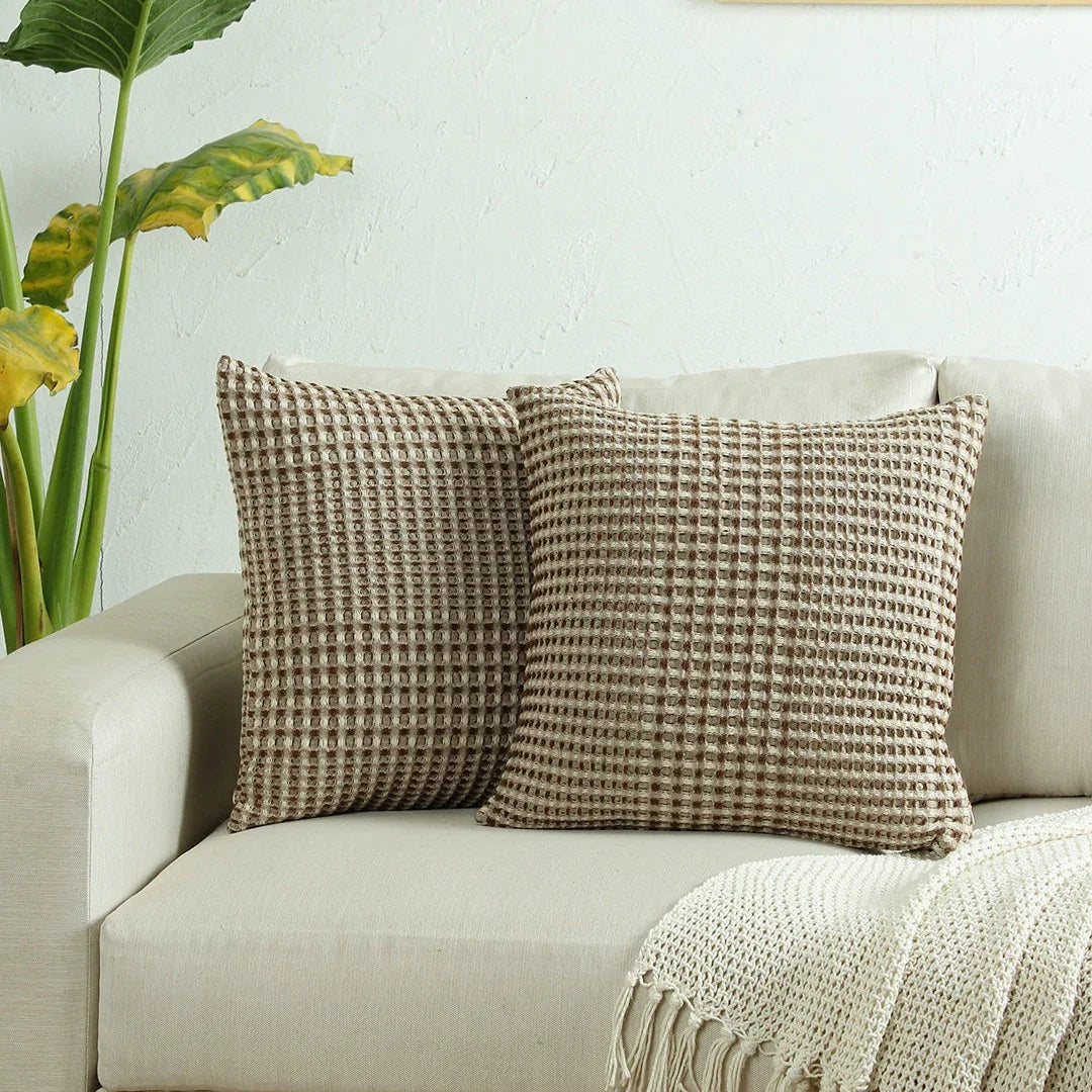 Karakoram Cushion Covers In Dark Brown Colour