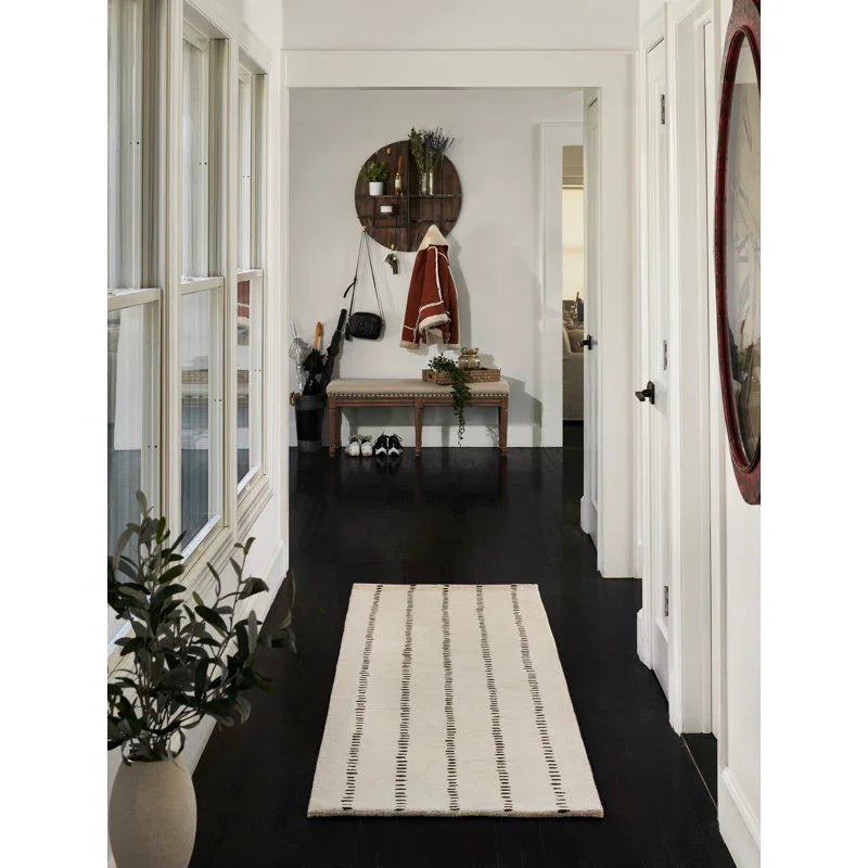 Greige Rug 100% Wool - Floor Covering