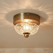 Mini Flushed 6W LED Ceiling Light | Brass
  Antique Finish with Cut Glass Bobeche