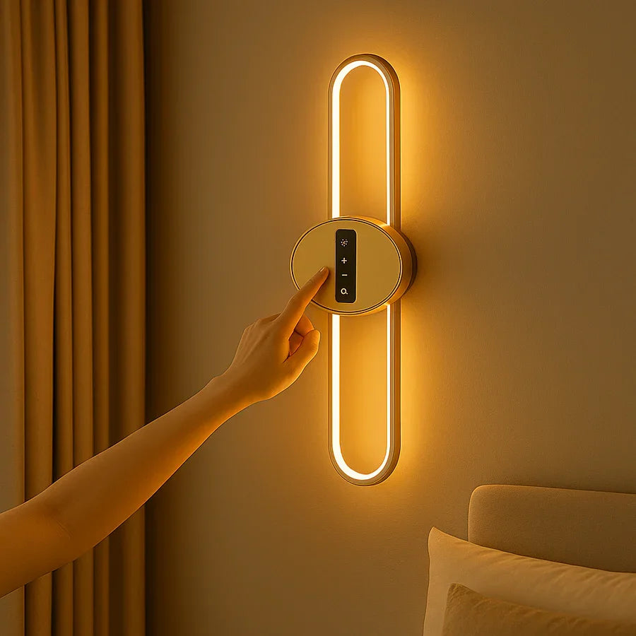 Modern LED Wall Light with Touch Control Panel | 3 Color Modes & Adjustable Brightness | Ideal for Bedroom, Living Room & Lobby