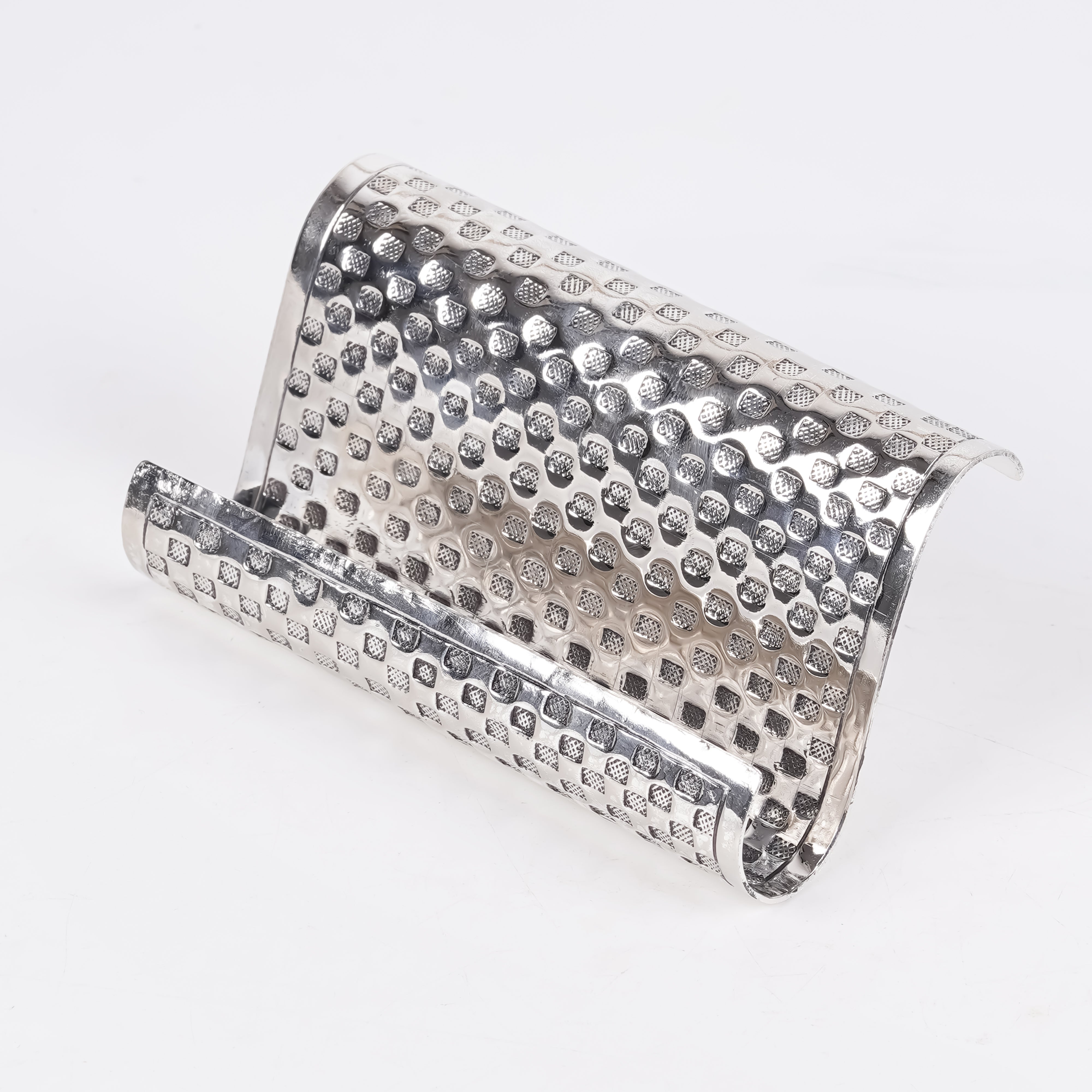 Pure Silver Plated Brass Textured Visiting Card Holder