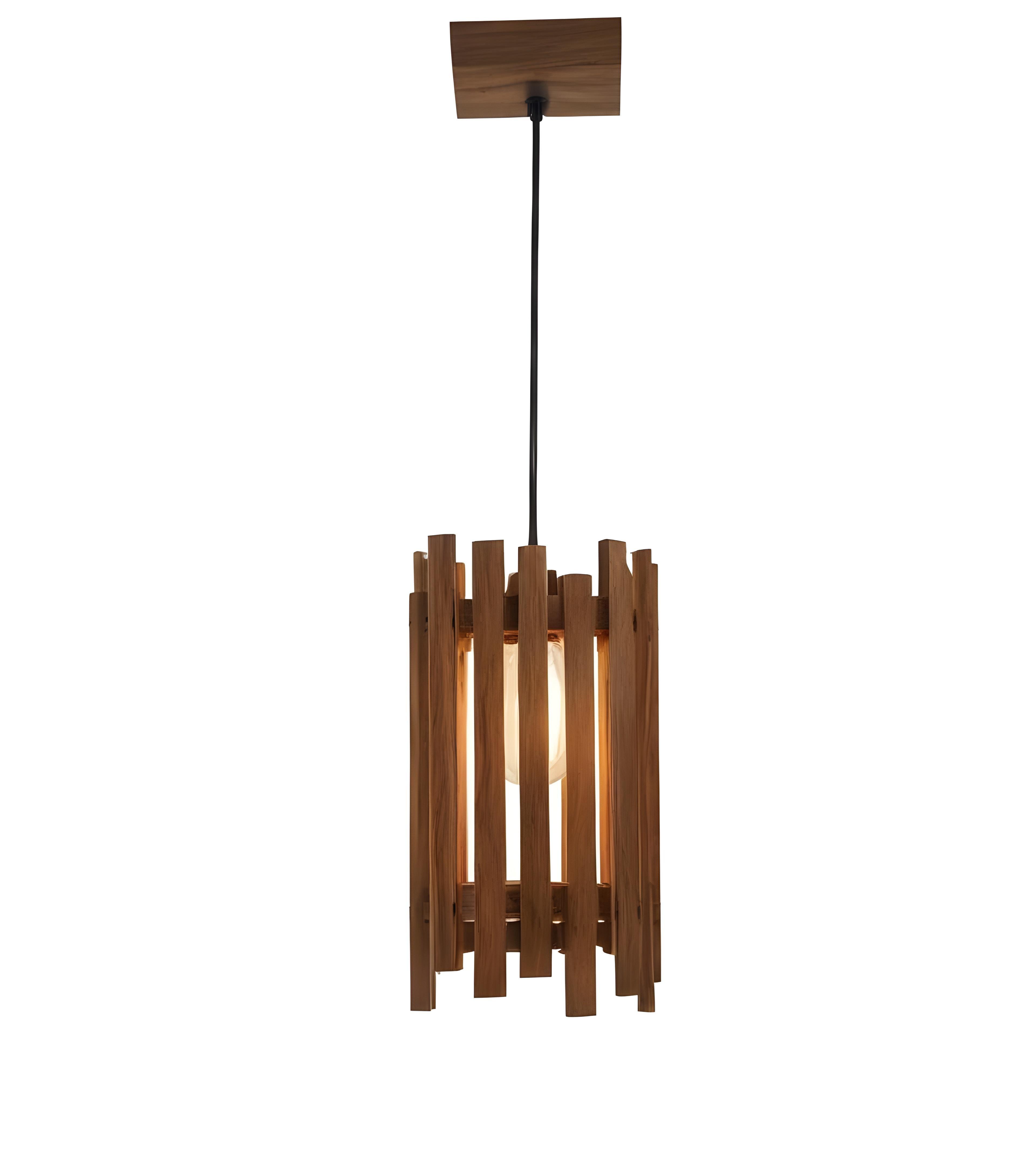Palisade  Wooden Single Hanging Lamp