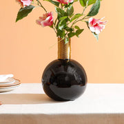 Midnight Black Vase With Gold Rim