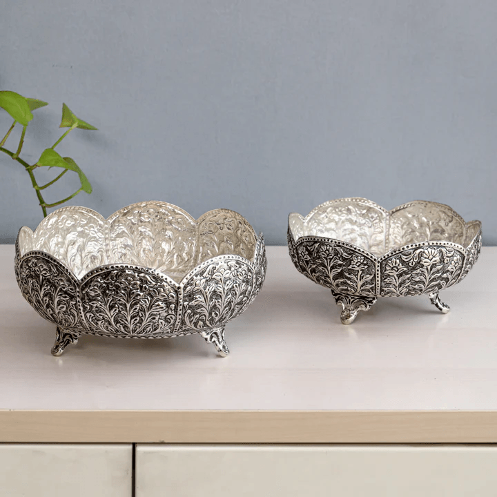 Handmade Silver Urli (Set of 2)