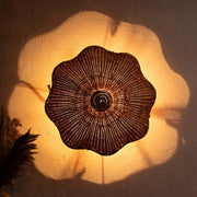 Rattan Wall Light for Bedroom & Living Room | Boho Rustic Wall Lamp | Wall Sconce