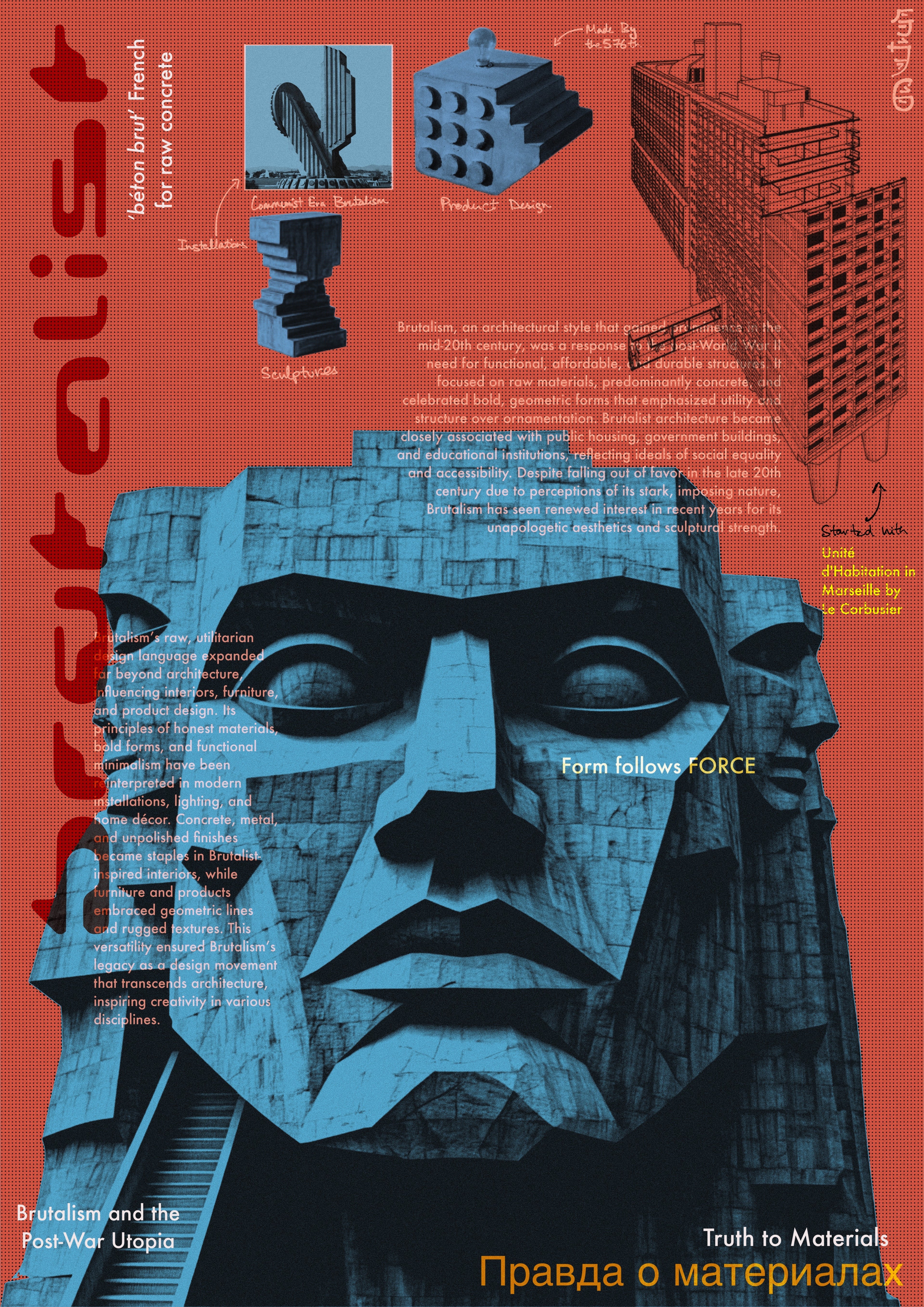 Brutalist Tribute Framed Artwork