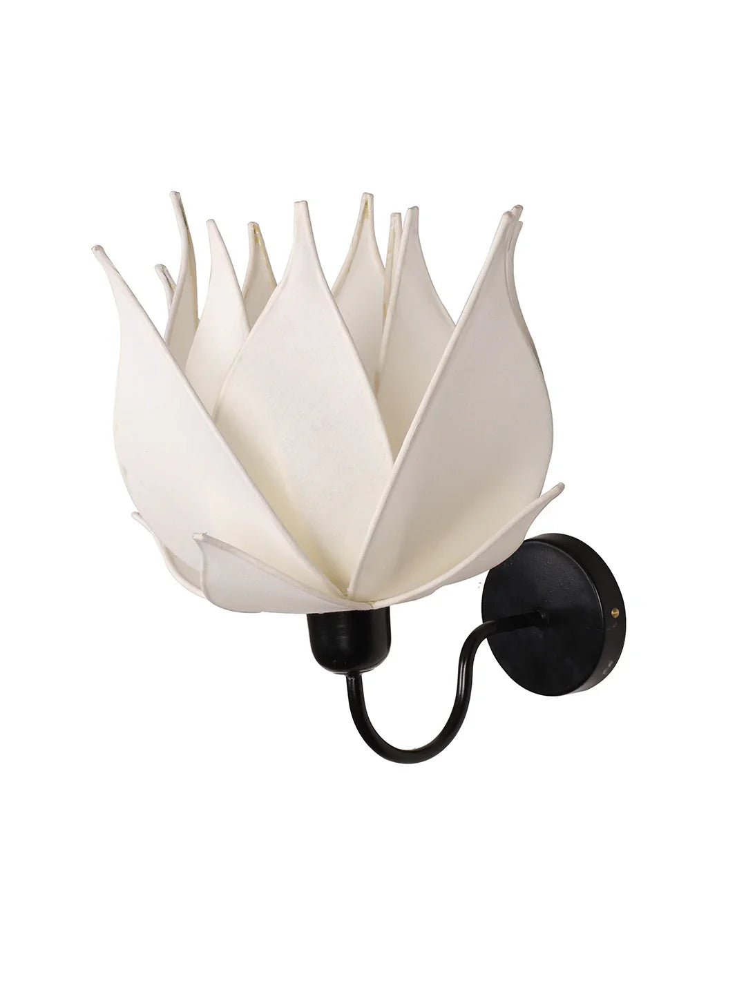 Auspicious Ivory Blooming Lotus Fabric Wall Sconce