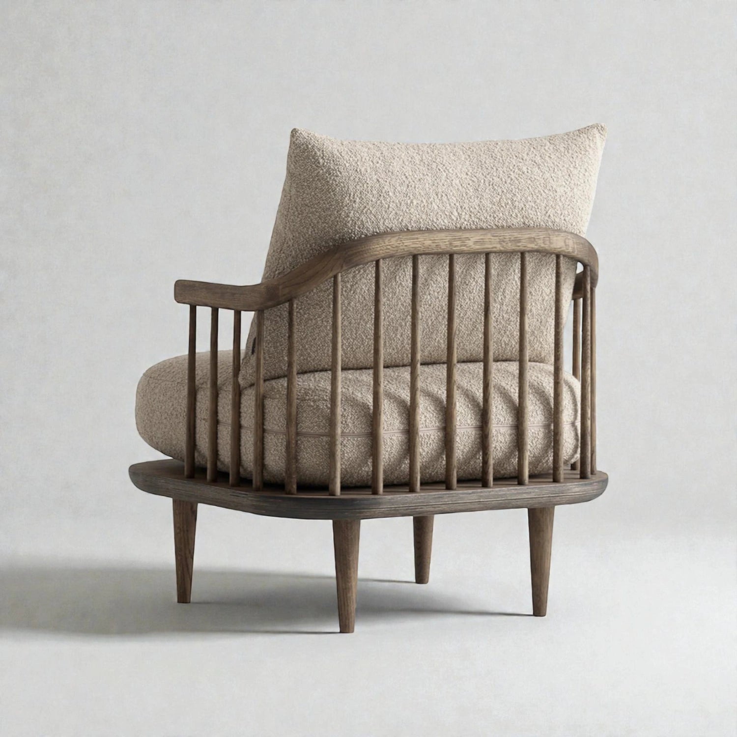 Karako Solid Teak Wood & Fabric Upholstery Armchair