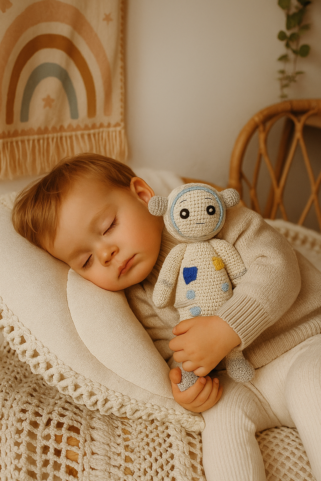 Crochet satellite men toy