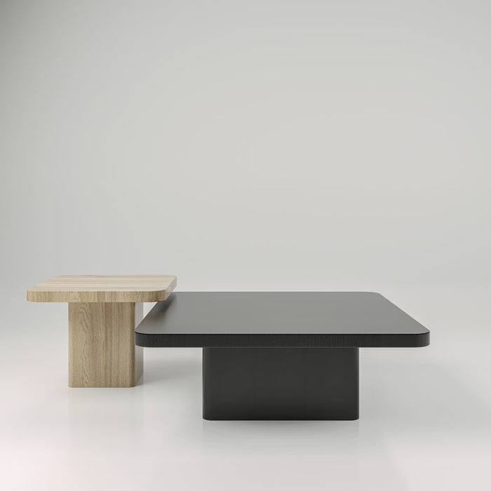 Set of Two - Coffee Table With Rectangular Curves