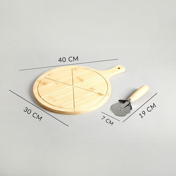 Zimri Bamboo Pizza Board With Knife