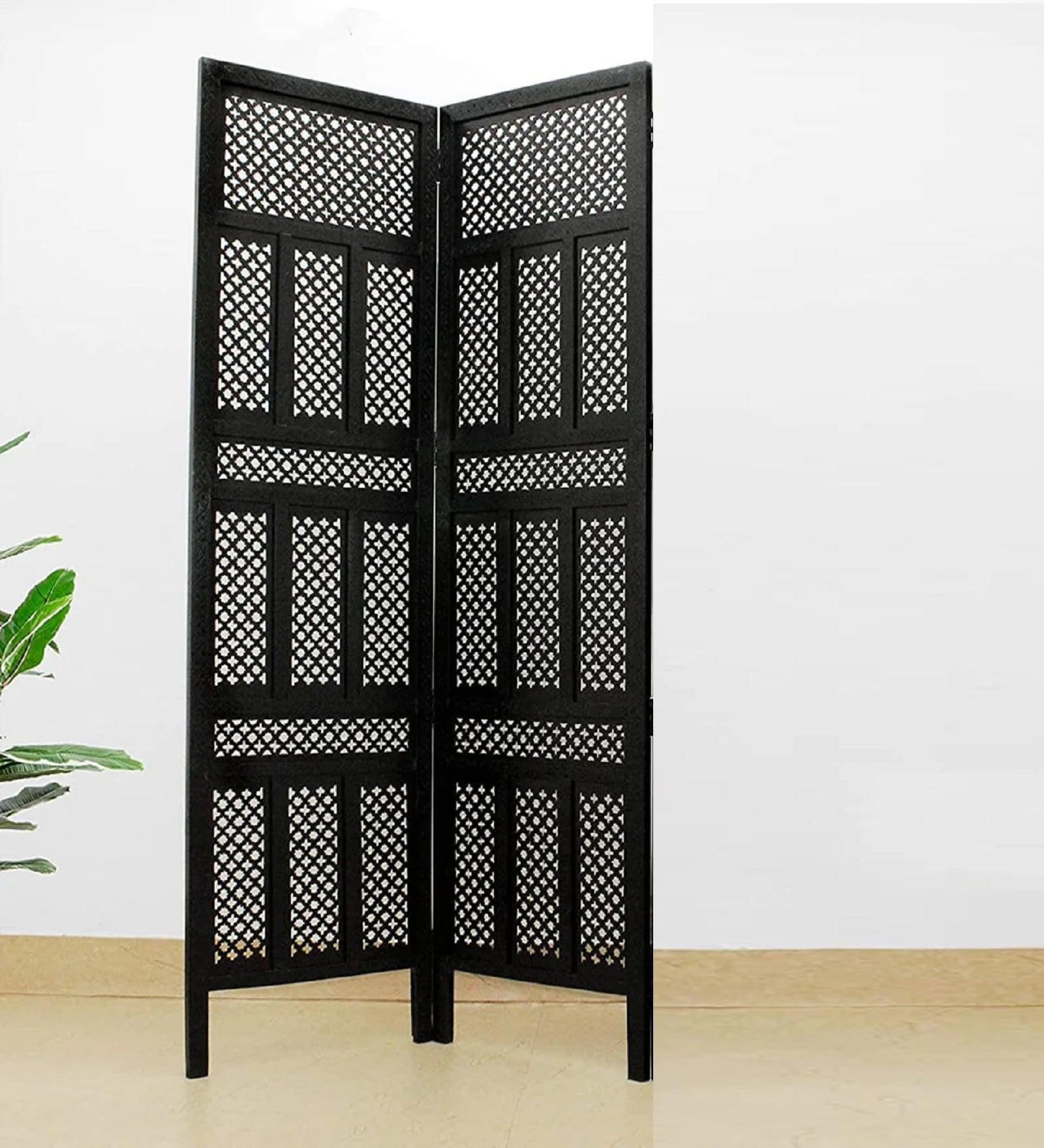 Handcrafted Folding Divider with Mango Wood & MDF Jali