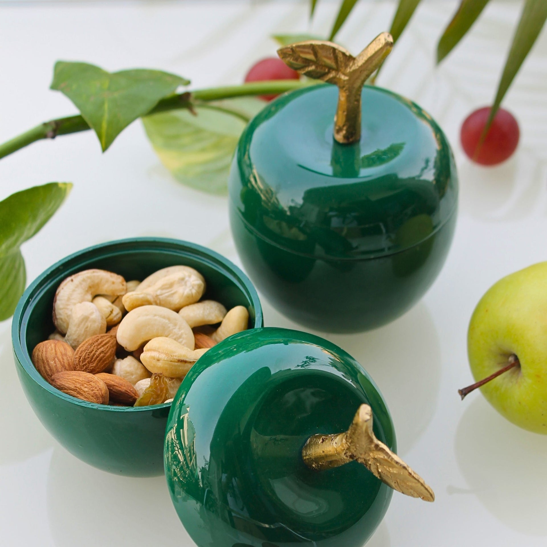 Apple Metal Jar | Green Color