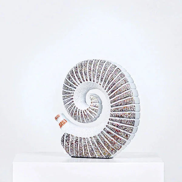 Drift Curve - White Abstract Swirling Ceramic Sculpture