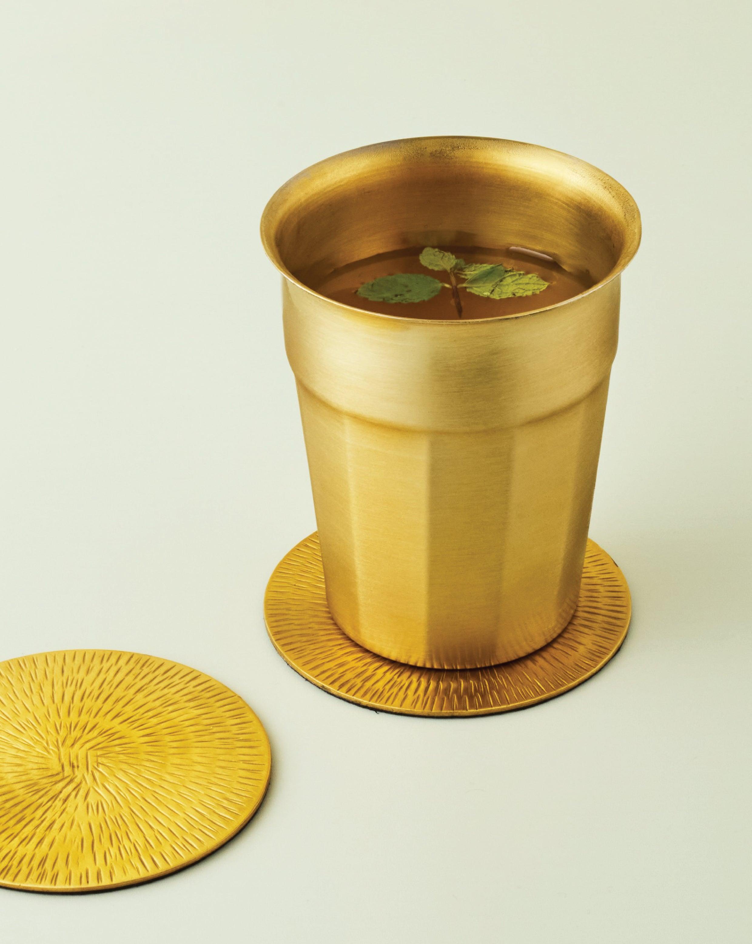 Bahaar Brass Glass | Elegant Brass Tumbler & Aesthetic Cup