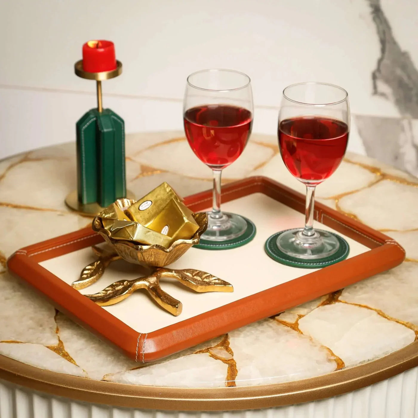 Sorrel Dual-Tone Leather Multipurpose Tray