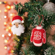 Santa Rockstar Ornaments Set of 2 | Festive Holiday Hanging