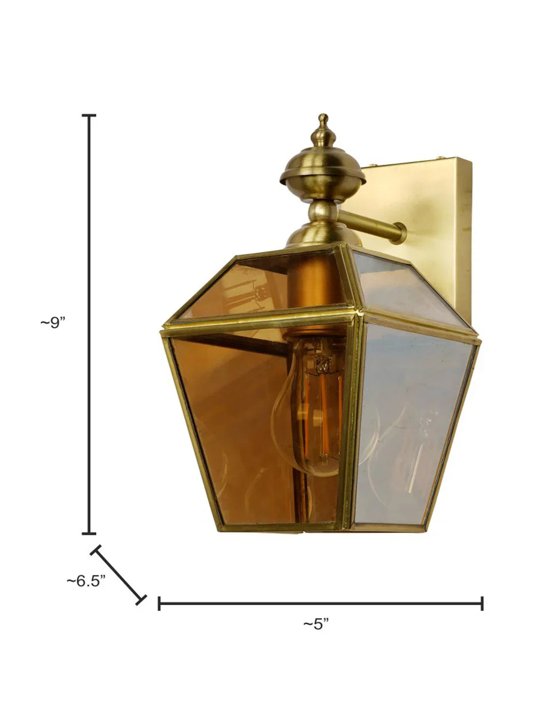 Victorian Brass Trapezoid Wall Sconce