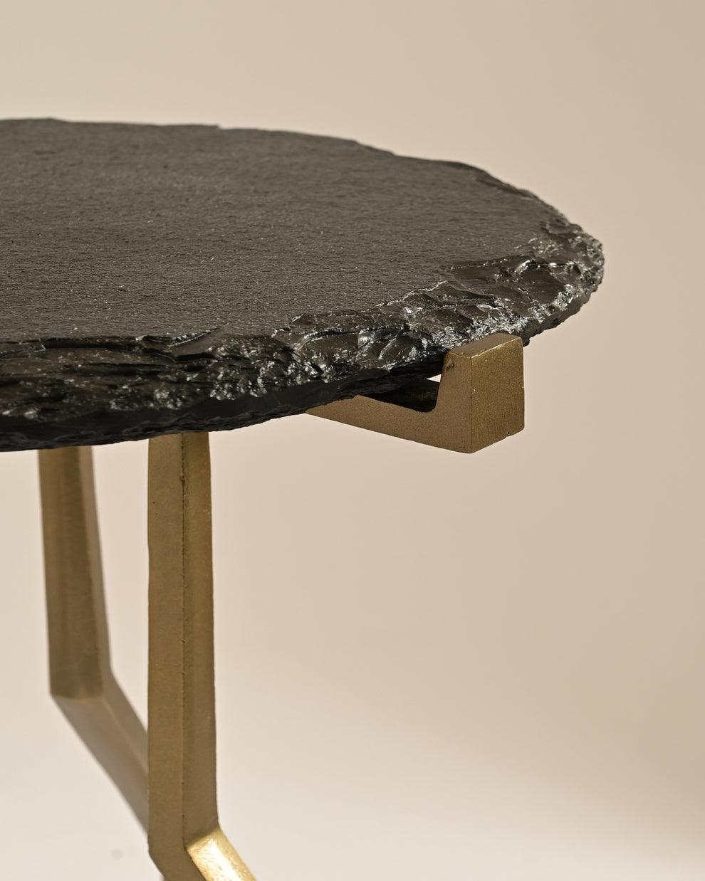 Charred Brass Drink Table | Modern Side Table for Living Table | Designer Corner Table