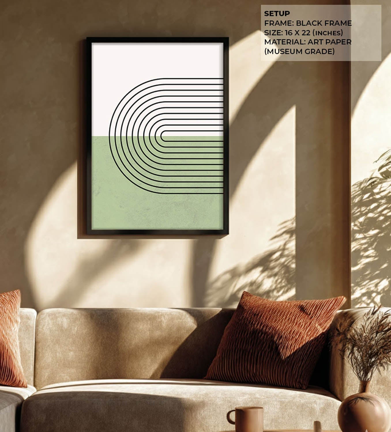 Cerchio Green Wall Painting