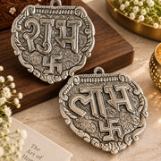 Silver Plated Palm Shape Shubh Labh