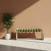 Spool Seating Bench with Storage Slot | Modern Upholstered Bench for Living Room & Bedroom