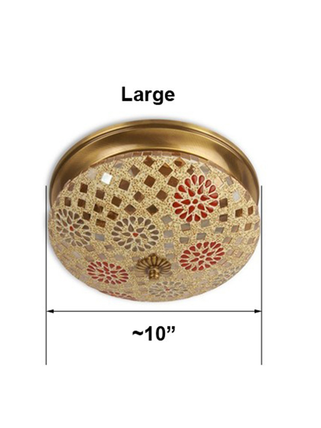 Tilak Mosaic Brass Ceiling Lamp - Large