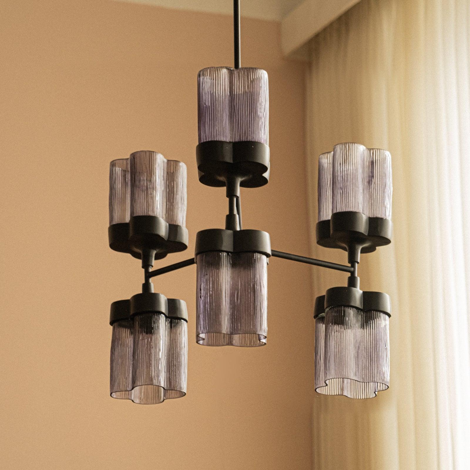 Furrow Chandelier | Mild Steel and Glass