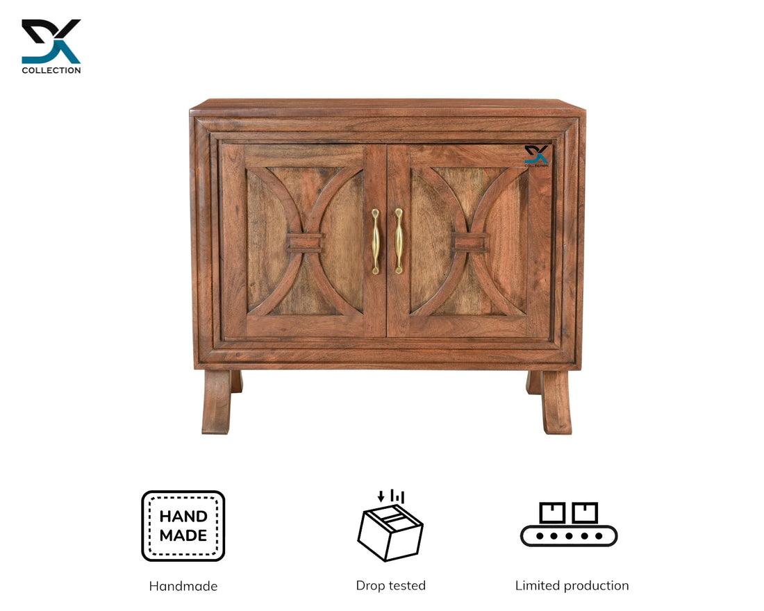 Sienna 2-Door Acacia Wood Cabinet | Modern Wooden Storage Cabinet Unit