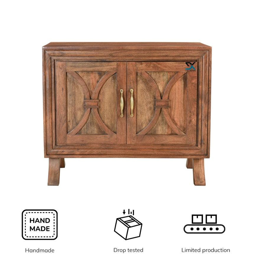 Sienna 2-Door Acacia Wood Cabinet | Modern Wooden Storage Cabinet Unit