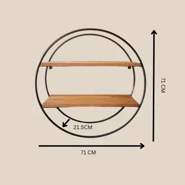 Home Creative Circular 2 Floors Wall Mounted Flower Pot Toy Cup Book Shelves