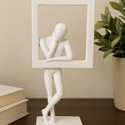 Elegant White Resin Abstract Table Decor Sculpture